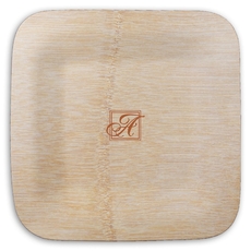 Framed Initial Square Bamboo Plates