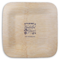 Wonderful Time of the Year Square Bamboo Plates