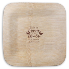 Follow The Bunny Square Bamboo Plates