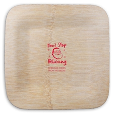Don't Stop Believing Square Bamboo Plates