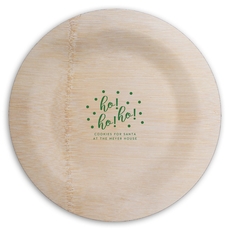 Confetti Dots Ho! Ho! Ho! Round Bamboo Plates