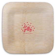 Confetti Dots Be Jolly Square Bamboo Plates