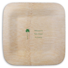Palm Tree Silhouette Square Bamboo Plates