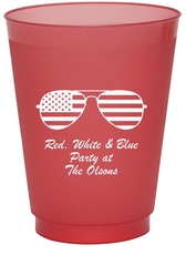 Stars and Stripes Sunglasses Colored Shatterproof Cups