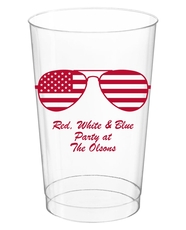 Stars and Stripes Sunglasses Clear Plastic Cups