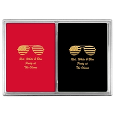 Stars and Stripes Sunglasses Double Deck Playing Cards