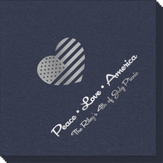 Patriotic Heart Linen Like Napkins