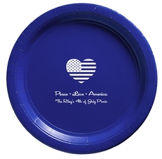 Patriotic Heart Paper Plates