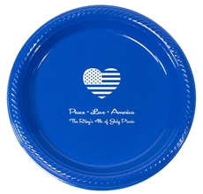 Patriotic Heart Plastic Plates