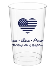 Patriotic Heart Clear Plastic Cups