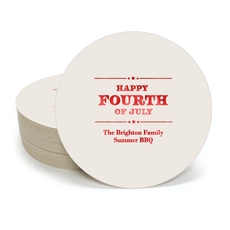 Happy Fourth of July Round Coasters