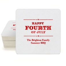 Happy Fourth of July Square Coasters