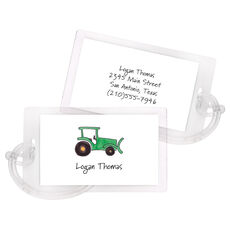 Green Tractor Luggage Tags