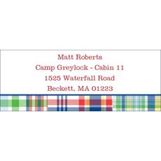Blue Madras Return Address Labels