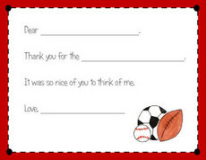 Sports Fan Fill In Thank You Notes