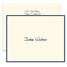 Personalized Bordered Folded Note Cards in Color of Your Choice ...