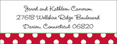 Dot Red with Green Return Address Labels