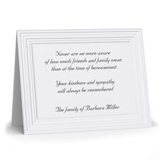Embassy Folded Sympathy Cards - Raised Ink