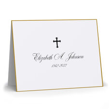 Gold Silhouette Folded Sympathy Cards with Cross - Raised Ink