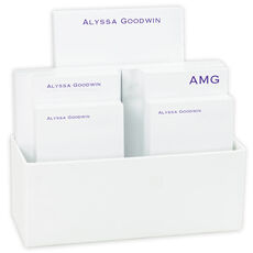 Executive Notepad Set with White Holder