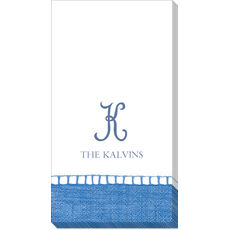 Blue Border Design Your Own Caspari Guest Towels