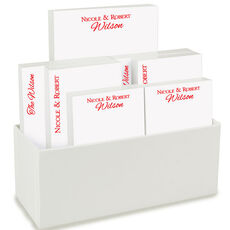 Couples Notepad Set with White Holder