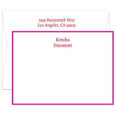 Triple Thick Epitome Bordered Flat Note Cards - Raised Ink