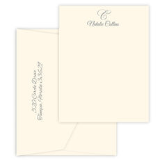 Triple Thick Watermark Flat Note Cards - Raised Ink