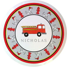 Firetruck Children's Plate