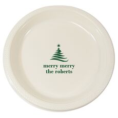Personalized Artistic Christmas Tree Plastic Plates