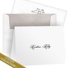 Personalized Luxury Angelica Folded Note Card Collection - Raised Ink