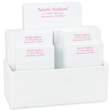 Proper Notepad Set in White Holder
