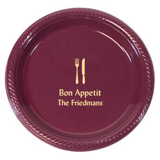 Personalized Plastic Fork and Knife Plates