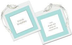 Blue Robin's Egg Border Luggage Tags