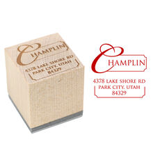 Champlin Wood Block Rubber Stamp