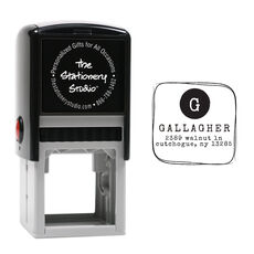 Initial Circle with Address Self-Inking Stamp