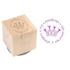 Princess Square Wood Block Rubber Stamp