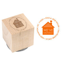 New Home Wood Block Rubber Stamp