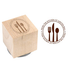 Place Setting Wood Block Rubber Stamp
