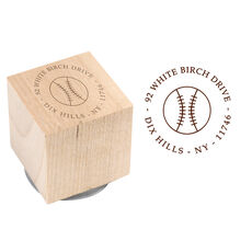 Baseball Wood Block Rubber Stamp