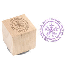 Ornate Snowflake Wood Block Rubber Stamp