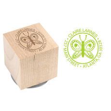 Butterfly Bliss Wood Block Rubber Stamp