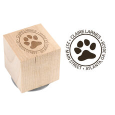 Puppy Paw Wood Block Rubber Stamp