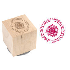 Sunflower Wood Block Rubber Stamp