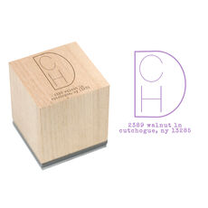 Modern Monogram Wood Block Rubber Stamp
