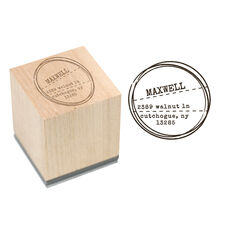Maxwell Wood Block Rubber Stamp