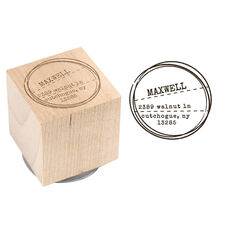 Maxwell Wood Block Rubber Stamp