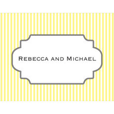 Yellow Pinstripe Folded Note Cards