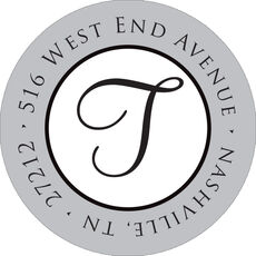 Silver Initial Round Address Labels