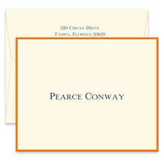 Bordered Folded Note Cards in Color of Your Choice - Raised Ink